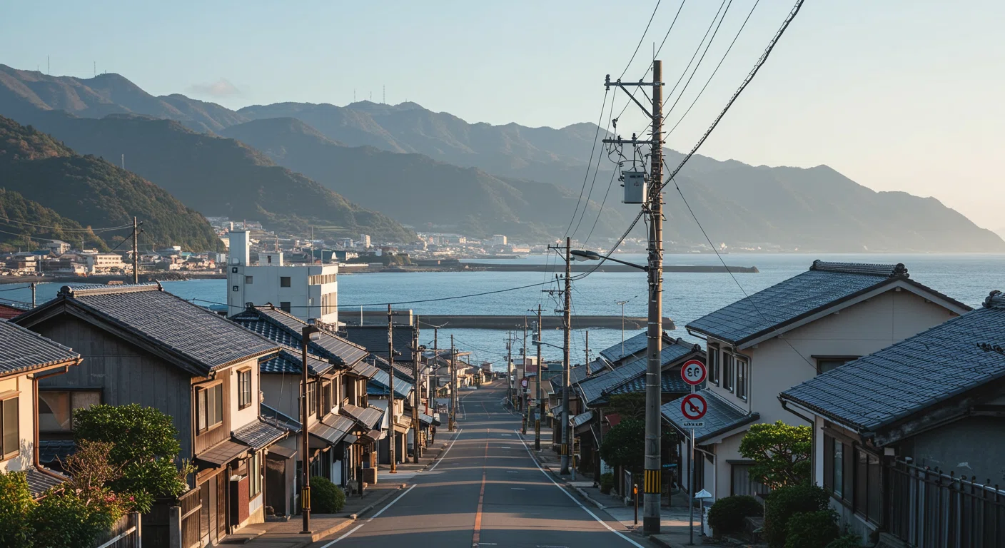 宮崎の海岸沿いの町並み