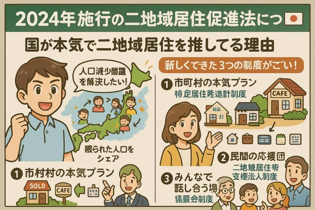 2024年施行の二地域居住促進法について