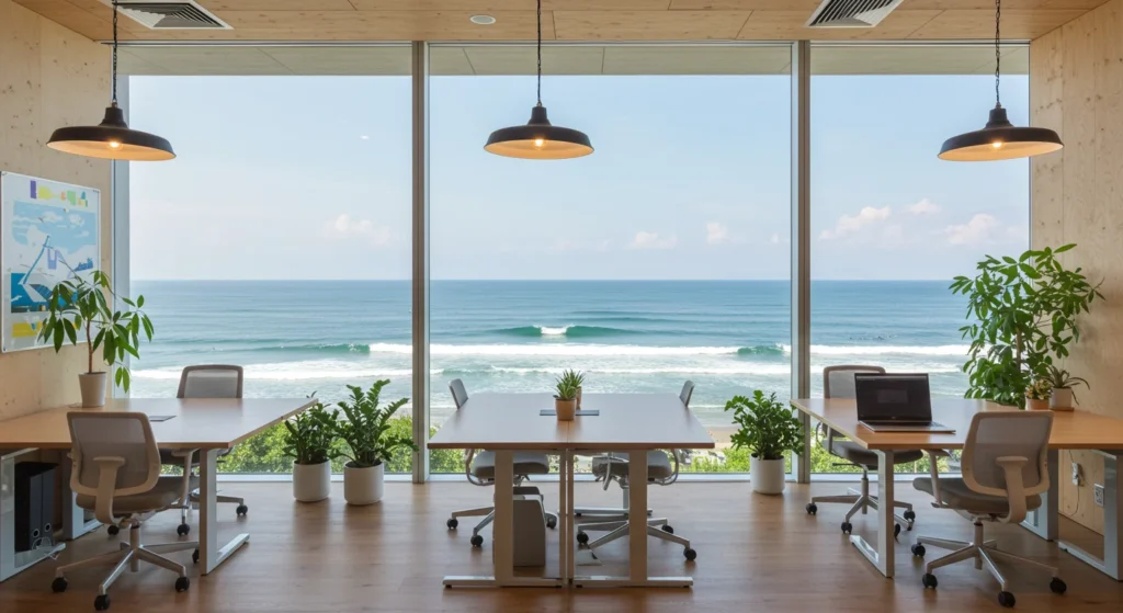 日向市のSurf Officeでのワーケーション風景