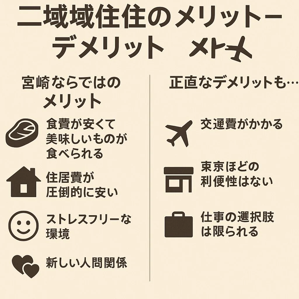 二地域居住のメリット・デメリット(宮崎ver.)